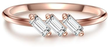 GLANZSTÜCKE MÜNCHEN Damen-Ring Sterling Silber 925 rosévergoldet mit Bergkristall weiß- Edelstein-Ring filigran in Rosegold-Farben