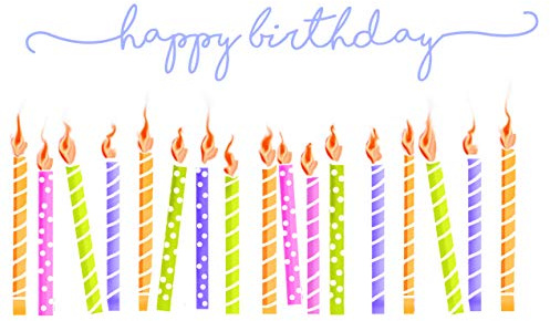 Stevie Streck Designs PM220 Happy Birthday Candles Blue