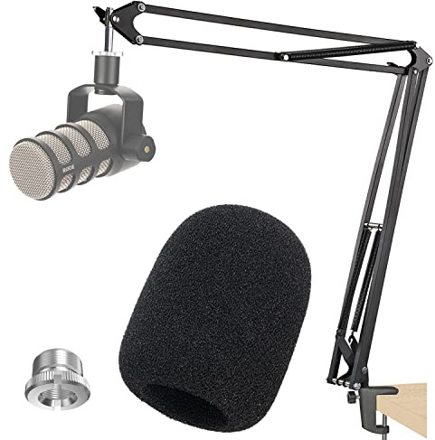 20+47cm Rode Podmic Ständer mit Pop-Filter, Professioneller Galgenarm und Windschutzscheibe für Rode PodMic Cardioid Dynamic Podcasting Mikrofon von YOUSHARES