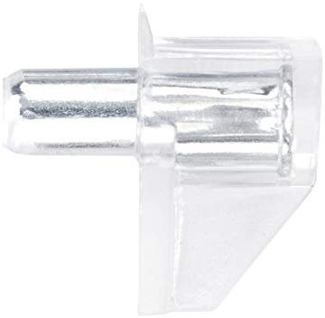 Secotec 100 Stück Bodenträger für Bohrloch Ø 5 mm Regal-Halterung Schrankbodenträger Regalbodenträger für Glas-Böden Regalhalter Fachboden-Träger zum Einstecken