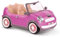 Lori LO37064Z Cabrio in pink, Zubehör für Puppe 15cm, Puppenauto, Fahrzeug, Mini Cooper, weiß, rosa, 4 Sitzer, Cabriolet, Auto Fahren, mobil, unterwegs, Mehrfarbig