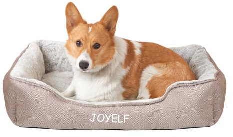 JOYELF Hundebett Waschbares beruhigendes Katzenbett, süßes Flauschiges Haustier Anti Angst Sofa für kleine bis mittelgroße Hunde und Katzen - mittelgroßes Rechteck