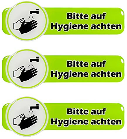 BIKE-label Schild 3D Aufkleber 158 x 53 mm 3 Stück Hinweis Hygiene beachten 900188VA