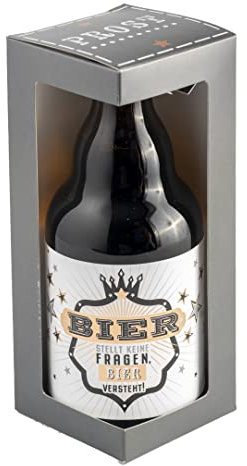 Jack`s Bierflasche BIER STELLT KEINE FRAGEN, BIER VERSTEHT! mit Geschenkverpackung 0,33 l/Männergeschenk/Zum Geburtstag/Party