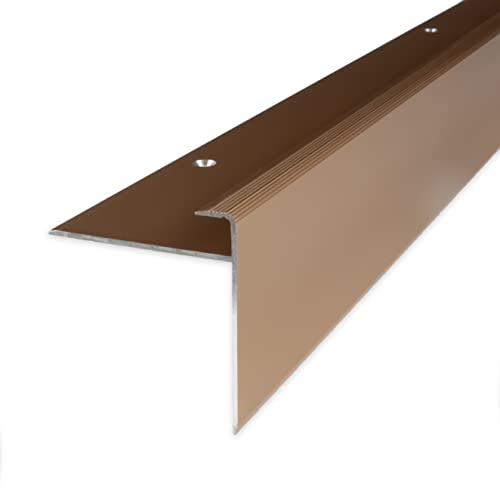 PROVISTON | Einschubprofil | Aluminium eloxiert | Bronze Hell | Breite 10 mm | Höhe 8.5 mm | Länge 1000 mm | Gebohrt | Abschlussprofil | Einfassprofil | Abschlussleiste | Bodenprofil | 1 Stück