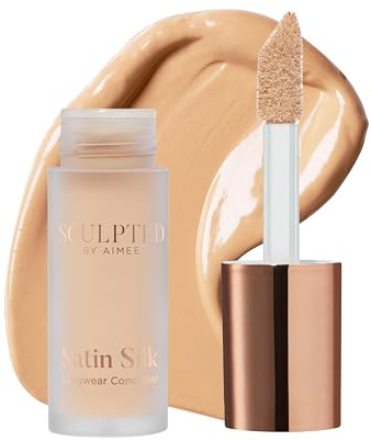 Satin Silk Longwear Concealer - Lightweight, Hydrating & Long-Lasting Concealer from Sculpted by Aimee for Dark Circles, Blemishes and Pigmentation (Sand 5.0)