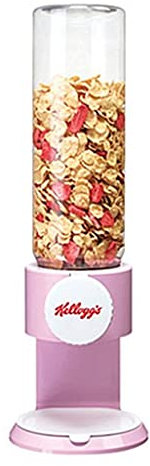 GUINJO 2.5L Food Dispenser, Easy To Use Dry Food Dispenser for Candy, Nuts, Rice, Cereal, Dispensing 1 Ounce Per Twist, Preserving Freshness (Color : Pink, Size : 2.5L)