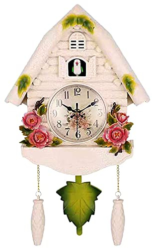 Kuckucksuhr, Wanduhr, Kuckucksuhren Kuckucksuhr Modern Batteriebetriebenes Kuckucksuhr Schwarzwald Kuckuckruf Wanduhr Modern Weiss Vintage Cuckoo Wanduhr Pendel Wanduhr