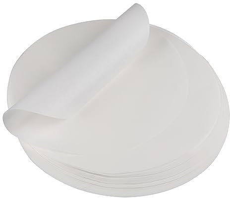 SWAWIS 150 Stück Backpapier Rund, Runde Antihaft-Backpapier Ø 28cm, Rundes BBQ Papier, für Pfannen Backen BBQ Pizza Kuchen Luftfritteuse(White)