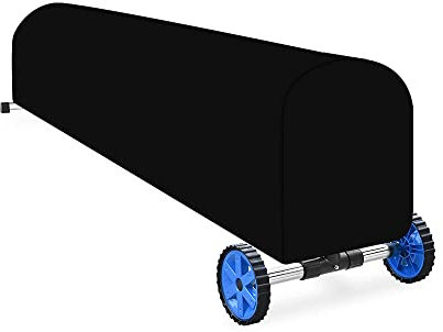 Izzybang 14 Feet Pool Reel Set Cover Winter Waterproof Inground Swimming Pool Protective Heavy Duty Solar Blanket Reel Roller Covers Protector (Upgrade), Black