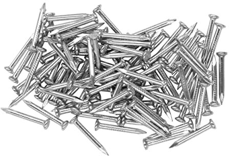 OMOTOOL Set di chiodi per calcestruzzo hardware (100 pezzi), chiodi in acciaio al carbonio per appendere immagini e lavorazione del legno (2 cm)