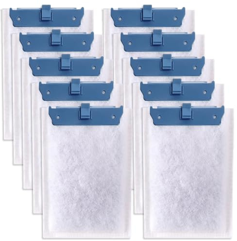 Pryitier 10 Pack Filter Cartridge Compatible with Whisper Bio-Bag Filters 10i/IQ10/PF10, Medium Replacement Filter Cartridges for Aquariums Compatible with ReptoFilte 20 gallons (90 GPH)