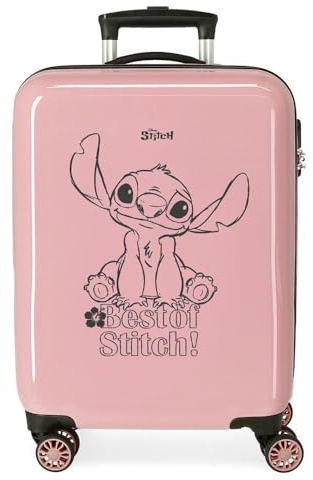 Disney Stitch, Kinderkoffer, Kabinenkoffer, mittelgroßer Koffer, Hartschalenkoffer-Set, ABS-Kunststoff, seitlicher Kombinationsverschluss, 28,4 l, 2 kg, 4 Doppelräder, Handgepäck, Handgepäck, Joumma