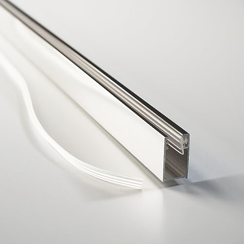 WITEN&NOCK Wandanschlussprofil aus Aluminium für Dusche Glaswand 6-8 mm schwarz matt (Typ2, 200cm)