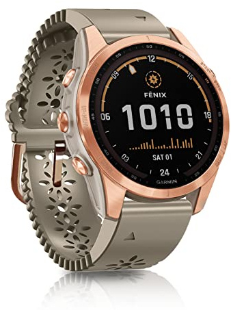 SumRioo QuickFit 20 mm armband för Garmin Fenix 8 43 mm/7S Pro Solar/7S Pro/7S, ihåliga blommönster i silikon, sportband, ersättning för Garmin Fenix 6S Pro/6S/5S Plus/5S, 20 mm, Silikon