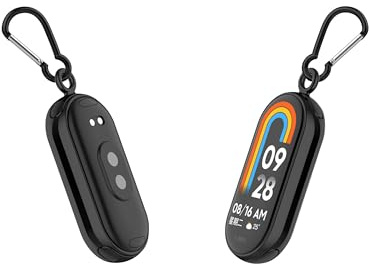 CZhkg Karbinhake hänge snodd för Xiaomi Mi Band 9 armband, 2 remkontakter, rostfritt stål hänge halsband rem metall länk fastsättningskontakt för Xiaomi Mi Band 9 Watch, Rostfritt stål