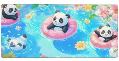 Panda Gaming Mauspad XXL 600x400x3 mm, Groß Blume Mousepad Vernähte Kanten Wasserdicht Anti-Rutsch Basis Desk Mat für PC, Laptop Verbesserung der Präzision und Geschwindigkeit der Büroarbeit G824