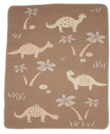 David Fussenegger Juwel Kinderdecke Dinos - Babydecke Baumwolle - Flanelldecke für Kinder - 90x70 Kuscheldecke