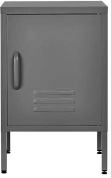MMT Furniture Designs Ltd Metal Locker Cabinet - Orange, Yellow, Grey Bedside Tables & Sideboards for Living Room - 38x38x60 cm Bedside Cabinet for Bedroom & Lounge (Grey)