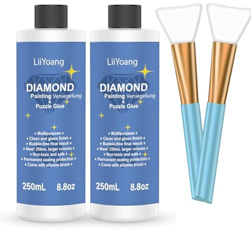500ML - 2pcs Diamond Painting Versiegelung 250ml, Durchsichtig Kleber Für Strahlend Glitzernde Bilder & Festen Halt Deiner Steinchen Diamond Painting Zubehör
