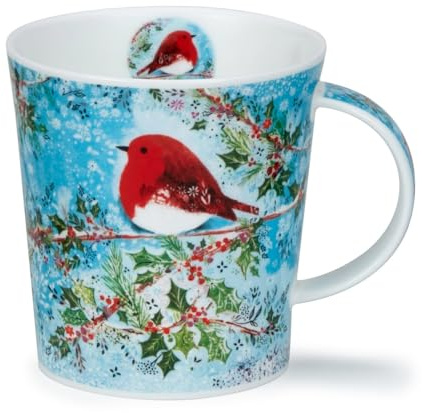 Dunoon Lomond Mug de Noël en porcelaine anglaise Motif rouge-gorge