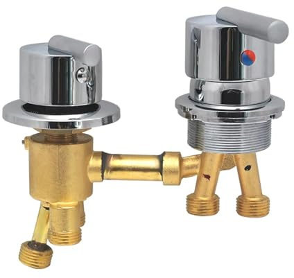 2/3 Way Solid Brass Mixer Tub Tap, Cold & Hot Water Shower Diverter Valve, Hole Distance 10cm/12.5cm (3 Way,10cm)