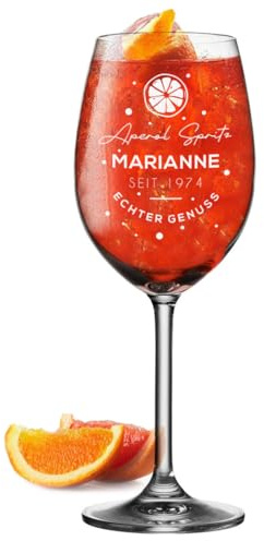 polar-effekt Aperol Spritz Verre à cocktail 460 ml avec gravure personnalisée – Verre pour cocktails, apéritifs, jus et eau – Durable et passe au lave-vaisselle
