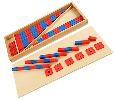 BESPORTBLE Palos de Montessori para Barra Numérica Roja y Azul Aritmética para Jardín de Infancia Juguetes Didácticos para y Aprender Matemáticas Básicas