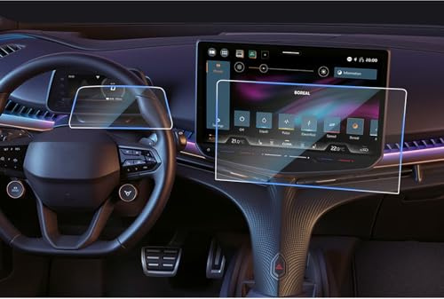 CDEFG Compatible con 2025 2026 Cupra Tavascan Eléctrico EV/Tavascan VZ Navegación de 15 pulgadas + 5.3 pulgadas Digital Cockpit Tempered Glass Protector de Pantalla Protector de Pantalla Tavascan