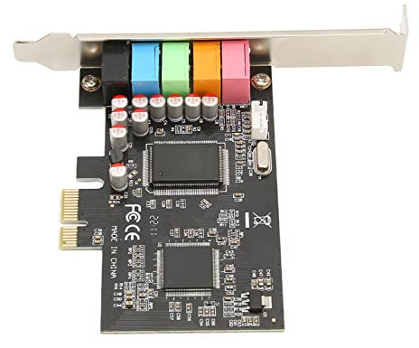 Denash PCIe 5.1 Sound Card Premium 6 Kanal Surround Sound für Crystal Clear Music -Wiedergabe, PCIe 5.1 Card 6 Kanal Surround -Wiedergabe 24 Bit 48 kHz interne Soundkarten mit PCI Express Port für