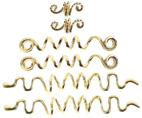 ABOOFAN 6 Pièces Pendentifs pour Cheveux en Alliage Or, Manchettes pour Tresses en Spirale Chic, Résistants Coiffure et Tresses Africaines
