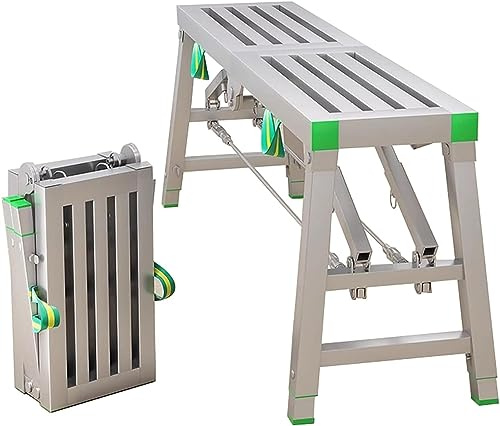Torre de andamio. Escaleras de tijera plegables, plataforma trabajo acero, andamio soldadura, escalera, taburete, banco for lavado vehículos, carga máxima 400 kg(B,200x30cm)