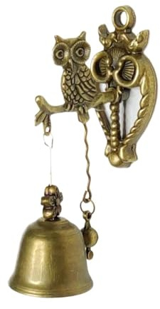 Antike Glocke Türklingeln im Vintage-Stil mit Tiermotiven, Metallglocken aus Eisen, Windspiele, dekorative Wandglocken, Pferde, Elefanten, Eulen(1)