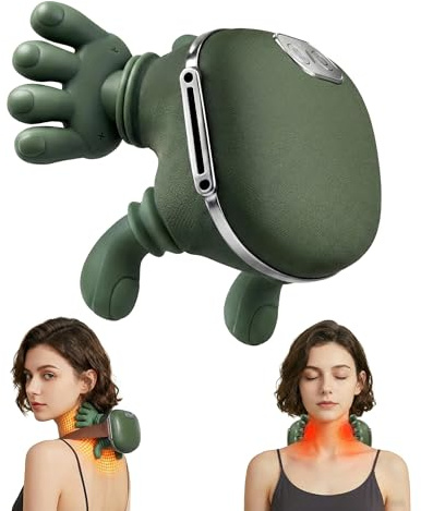 EIWAJKXE Neck Massager with Heat - Neck and Back Shiatsu Massager for Relieve Fatigue, Deep Tissue Portable Neck and Shoulder Massager for Home and Travel, Green