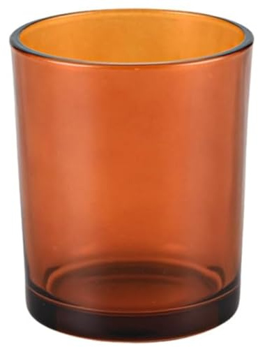Portaspazzolino in vetro ambrato, bicchiere per spazzolino in vetro con protezione schiuma, organizer da bagno per piano lavabo 9x8 cm