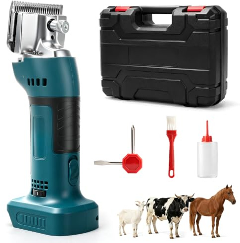 Batteridriven hästsax kompatibel med Makita 18V-batteri (utan batteri) | Högpresterande elektrisk hästklippmaskin med 6 hastighetsinställningar för tovig, lång päls