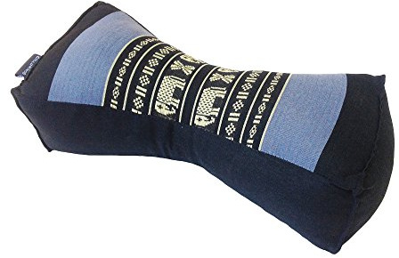 Collumino Traditional Kapok Chinese Neck Support Pillow for Yoga Massage or Relaxation (Light Blue, Navy)