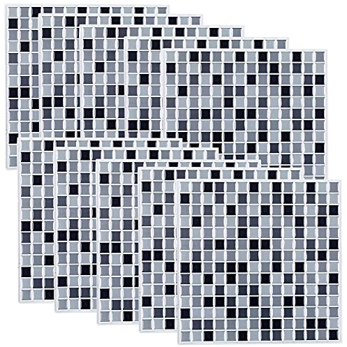 infactory Deko Fliesenaufkleber: Selbstklebende 3D-Mosaik-Fliesenaufkleber Dezent 26x26 cm, 10er-Set (3D Bad, Fliesenfolie, WC)