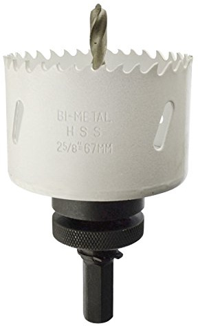 67mm HSS Hole Saw Holesaw Bi-Metal Blade Cutter Drill and Drill Adaptor Arbor