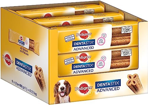 Pedigree DentaStix Advance Hundesnacks 2 x Wöchentlich, 9 x 80 g, 1 Stück (9er Pack)