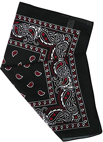 Harrys-Collection Unisex Bandana Tuch 100% Baumwolle | Nickituch für Karneval, echtes Paisley Muster, langlebiges Kopftuch, praktisches Stirnband, Allrounder Schweißband XL Größe