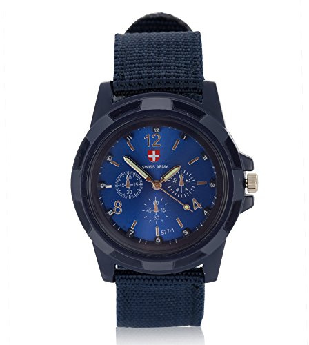 Reloj Hombre, Reloj Digital Hombre, Reloj de Pulsera con Correa, Reloj electrónico analógico Reloj de Pulsera Militar con Correa de Nylon Redonda para Mujeres y Hombres