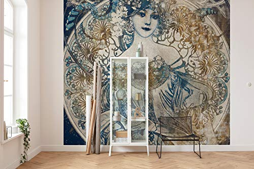 Komar Vlies Fototapete PORCELAINE | Tapete, XXL, Dekoration, Jugendstil, Schlafzimmer, Wohnzimmer, Büro, Flur | Größe 300 x 280 cm (Breite x Höhe) | HX6-041