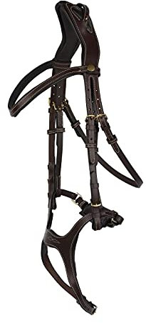 HORZE Peckham Anatomische Trense mit Bestickung, Braun, F