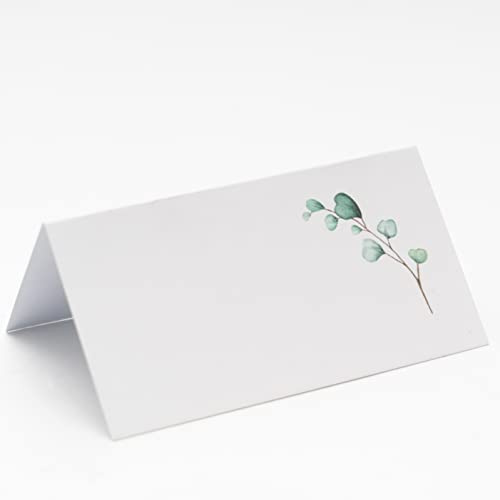 Watercolor Place Cards for Wedding or Party, Seating Place Cards for Tables, Scored for Easy Folding, 100 Pack, 2 x 3.5 Inches