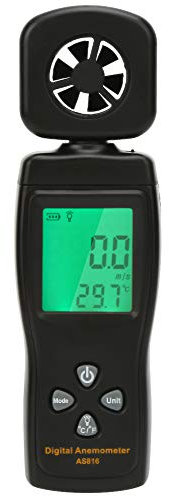 Luftströmungsgeschwindigkeitsmesser, SMART SENSOR AS816 Mini Digital Anemometer 0,3-30 m/s Windgeschwindigkeit Temperatur Luftströmungstester