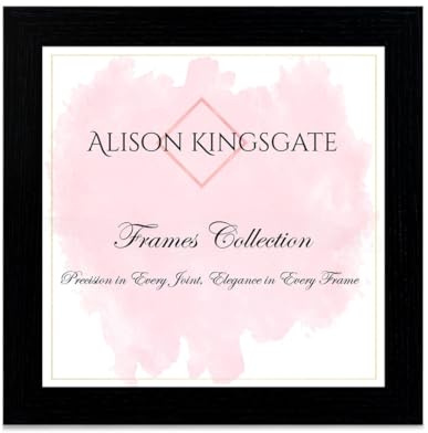 Alison Kingsgate Modern 60X60CM Black Picture Frames- Engineered Wood Photo Frame with Shatterproof Perspex Front- Ideal for Posters, Certificates & Artwork- Wall Mount or Tabletop Display