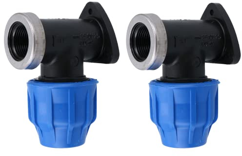25 mm x 3/4 MDPE piastra da parete gomito esterno rubinetto raccordo raccordo raccordo curvatura 2 pezzi