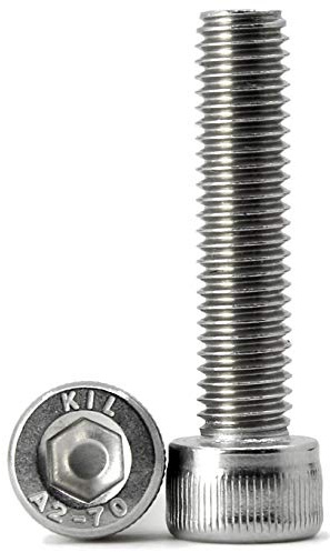 (15 unidades) M6 x 55 mm Tornillo de cabeza cilíndrica con hexágono interior de acero inoxidable 304, rosca completa
