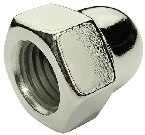 AERZETIX - C58274 - Lot de 5 - Écrous borgnes à chapeau M16 - hexagonaux 6 Pans - forme élevée creuse - filetage métrique femelle - en acier - couleur argent